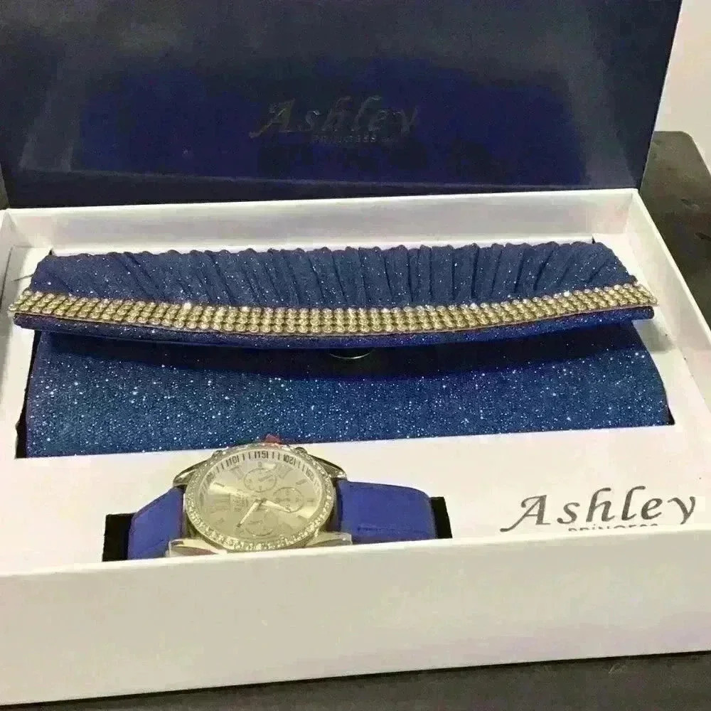 𝅺ASHLEY PRINCESS WATCH & BAG SET​